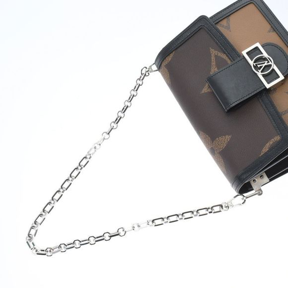 Louis Vuitton Giant Reverse monogram  Dauphine MM Monogram Shoulder Bag Brown - Picture 4 of 12